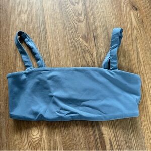 Vuori Evolve Square Neck Sports Bra Large Blue Stretch Workout Gym Athleisure